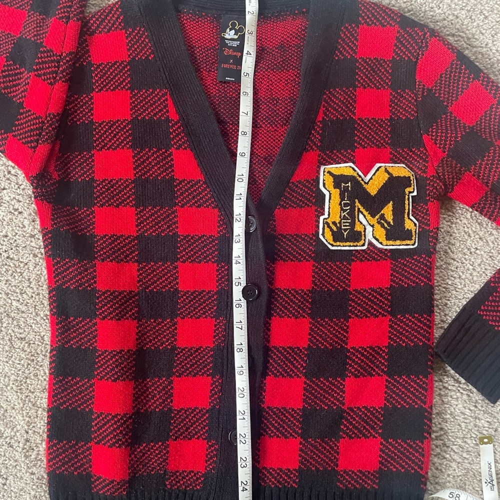 Disney Checkered Mickey Mouse Button Down Cardiga… - image 3